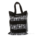 Black cheap tote bags with full color printing/cotton black bag